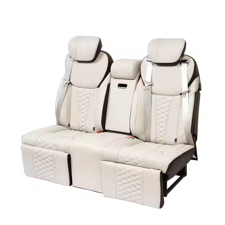 Silla de coche lujosa para tres personas con asiento trasero automático de cuero ajustable eléctrico