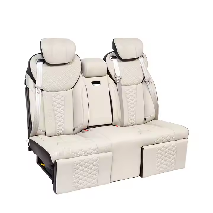 Silla de coche lujosa para tres personas con asiento trasero automático de cuero ajustable eléctrico