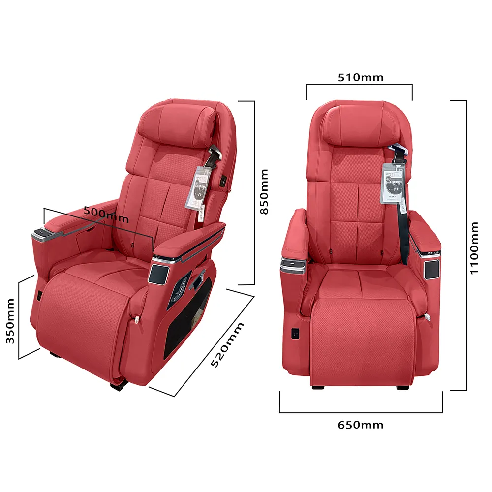 Asiento de coche de cuero eléctrico personalizado de lujo Vip para modificación Sprinter vito con ventilación/calefacción/masaje