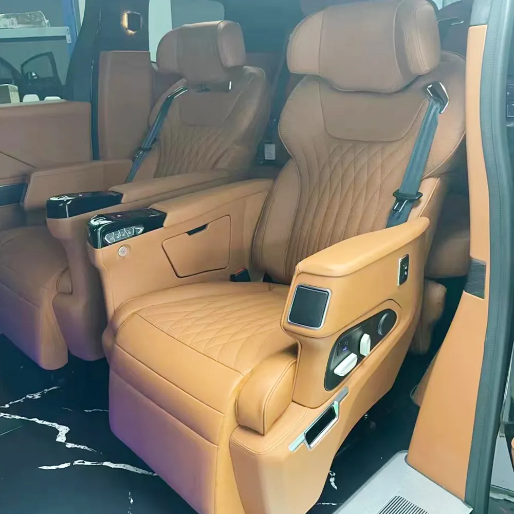 Asiento automático eléctrico de lujo VIP Captain para monovolumen con reposapiés y reposapiernas eléctricos